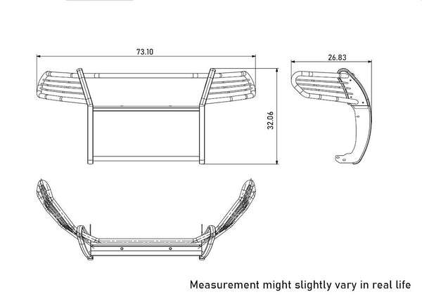Black Horse Grille Guard Kit (MPN: 17FP10MA-PLFB)