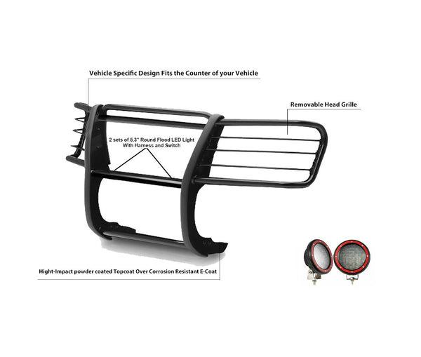 Black Horse Grille Guard Kit (MPN: 17FP27MA-PLFR)