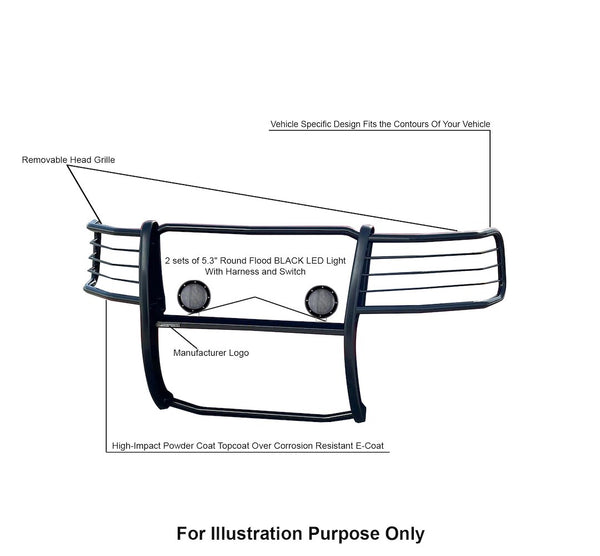 Black Horse Grille Guard Kit (MPN: 17FP28MA-PLFB)