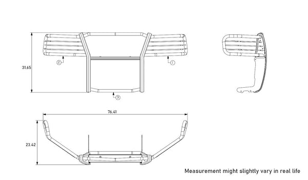 Black Horse Grille Guard Kit (MPN: 17FP28MA-PLFB)