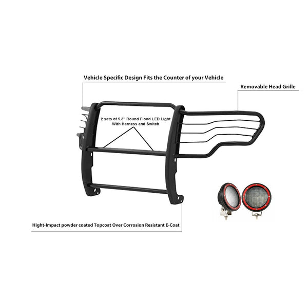 Black Horse Grille Guard Kit (MPN: 17FP30MA-PLFR)