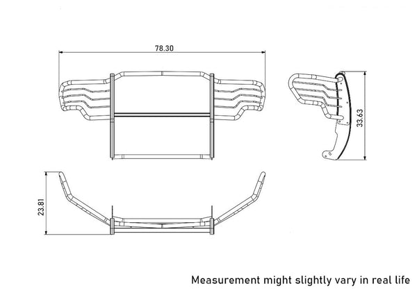Black Horse Grille Guard Kit (MPN: 17FP30MA-PLFR)