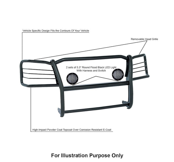 Black Horse Grille Guard Kit (MPN: 17GS10MA-PLFB)