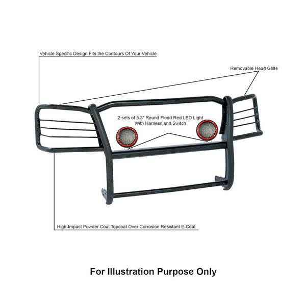 Black Horse Grille Guard Kit (MPN: 17GS10MA-PLFR)