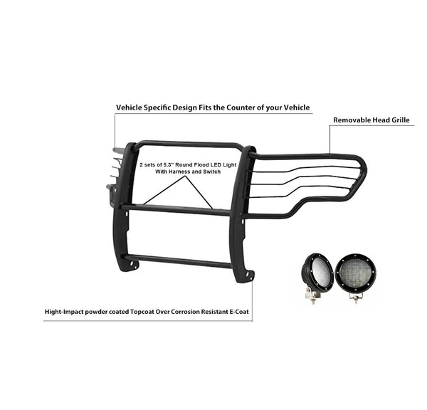Black Horse Grille Guard Kit (MPN: 17GS14MA-PLFB)