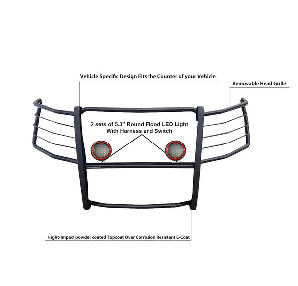 Black Horse Grille Guard Kit (MPN: 17GT29MA-PLFR)