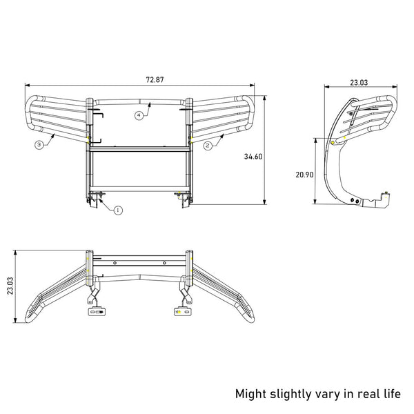 Black Horse Grille Guard Kit (MPN: 17H151402MA-PLFR)