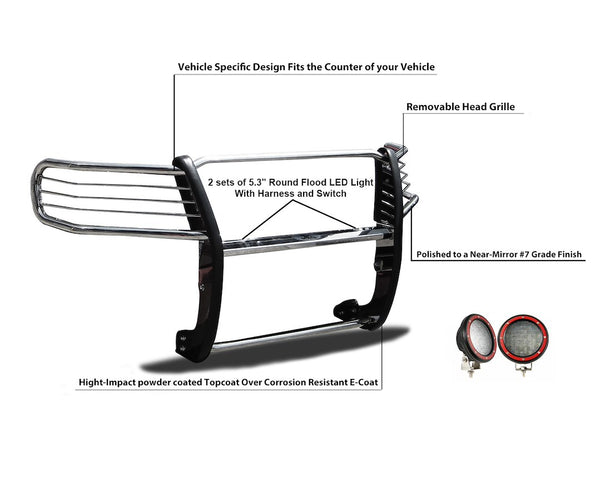 Black Horse Grille Guard Kit (MPN: 17H151402MSS-PLFR)