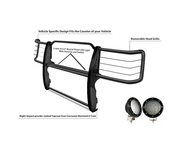 Black Horse Grille Guard Kit (MPN: 17TU26MA-PLFB)