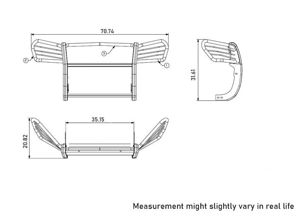 Black Horse Grille Guard Kit (MPN: 17TU26MA-PLFB)