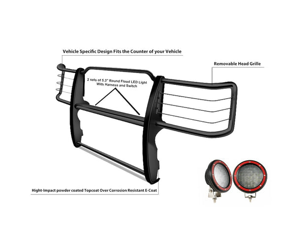 Black Horse Grille Guard Kit (MPN: 17TU26MA-PLFR)