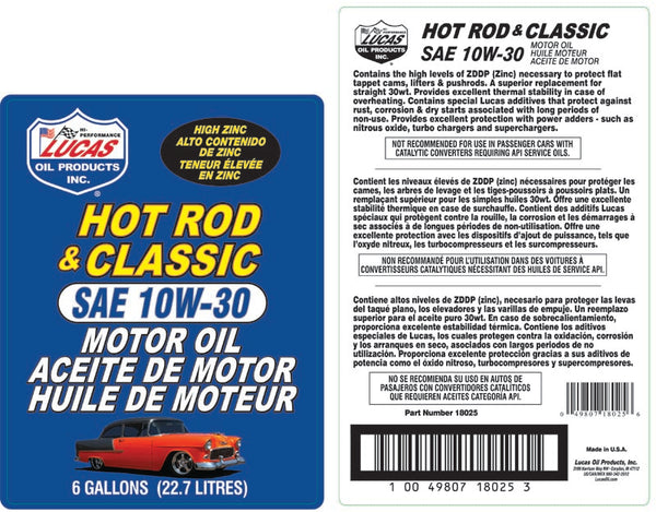 Lucas Oil SAE 10W-30 6 Gallon Bag In Box (MPN: 18002)