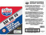 Lucas Oil Synthetic 0W-20 Bag In Box (MPN: 18003)