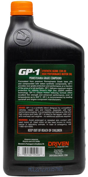 Driven Racing Oil GP1 Series Oil (MPN: 19406)