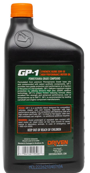 Driven Racing Oil GP1 Series Oil (MPN: 19506)