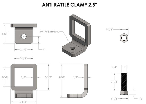 BulletProof Hitches Anti Rattle Bracket (MPN: 25ANTIRATTLE)