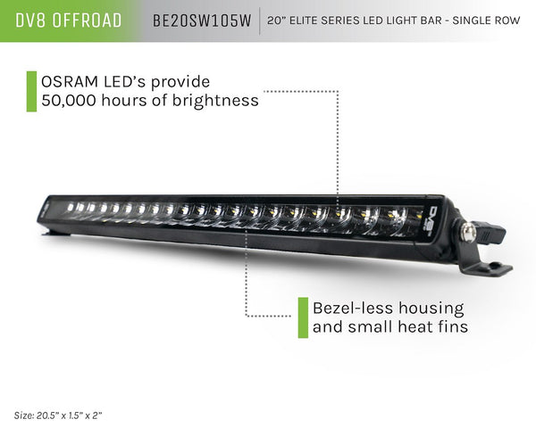 DV8 Offroad Elite Series LED Light Bar (MPN: BE20SW105W)