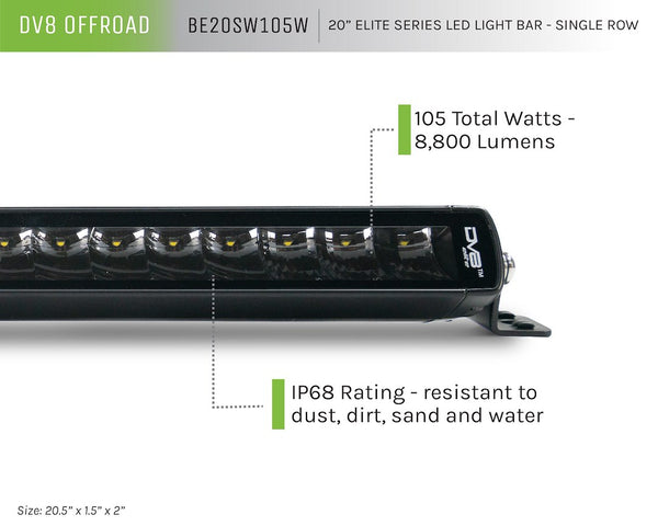 DV8 Offroad Elite Series LED Light Bar (MPN: BE20SW105W)