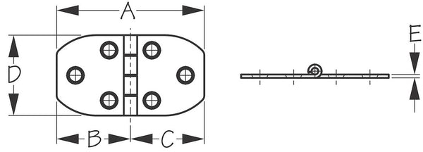 Sea-Dog Corporation Boat Door Hinge (MPN: 201030-1)