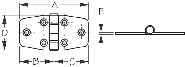 Sea-Dog Boat Door Hinge (MPN: 201530-1)