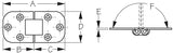 Sea Dog Boat Door Hinge (MPN: 201551-1)