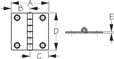 Sea Dog Butt Hinge (MPN: 201582-1)