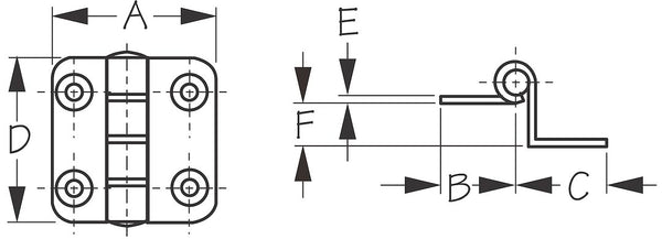 Sea Dog Offset Butt Hinge (MPN: 201590-1)