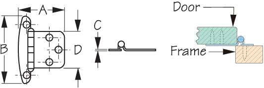 Sea Dog Concealed Boat Door Hinge (MPN: 201954-1)