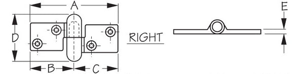 Sea Dog Take-Apart Right Sided Hinge (MPN: 204279-1)