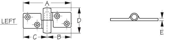 Sea Dog Take-Apart Left Sided Hinge (MPN: 205270-1)