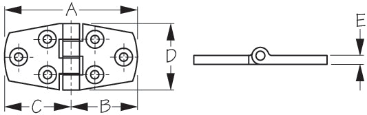 Sea-Dog Corporation Boat Door Hinge (MPN: 205410-1)