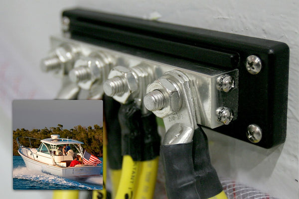 Blue Sea Busbar With 4 Stud And 4 Screw Terminals (MPN: 2104-BSS)