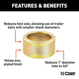 CURT Trailer Hitch Ball Shank Reducer (MPN: 21101)