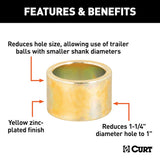 CURT Trailer Hitch Ball Shank Reducer (MPN: 21201)