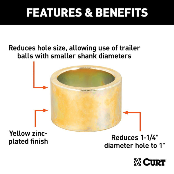 CURT Trailer Hitch Ball Shank Reducer (MPN: 21201)