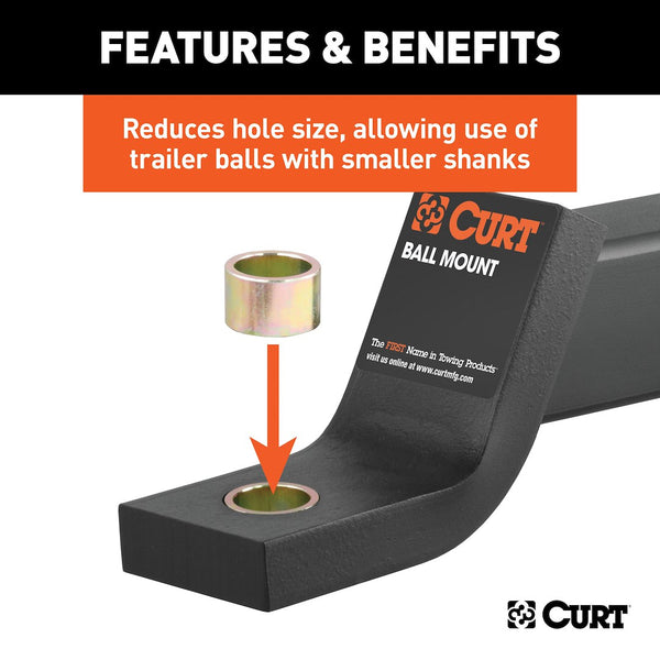 CURT Trailer Hitch Ball Shank Reducer (MPN: 21201)