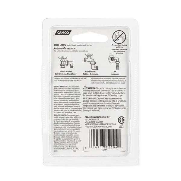 Camco Fresh Water Hose Connector (MPN: 22504)