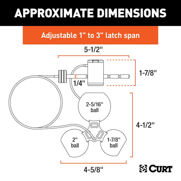 CURT Universal Tri Ball Trailer Coupler Lock (MPN: 23082)