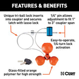 CURT Universal Tri Ball Trailer Coupler Lock (MPN: 23082)