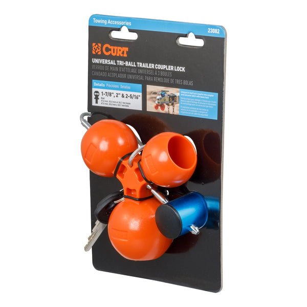 CURT Universal Tri Ball Trailer Coupler Lock (MPN: 23082)