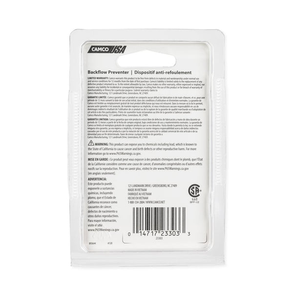 Camco Fresh Water Backflow Preventer (MPN: 23303)