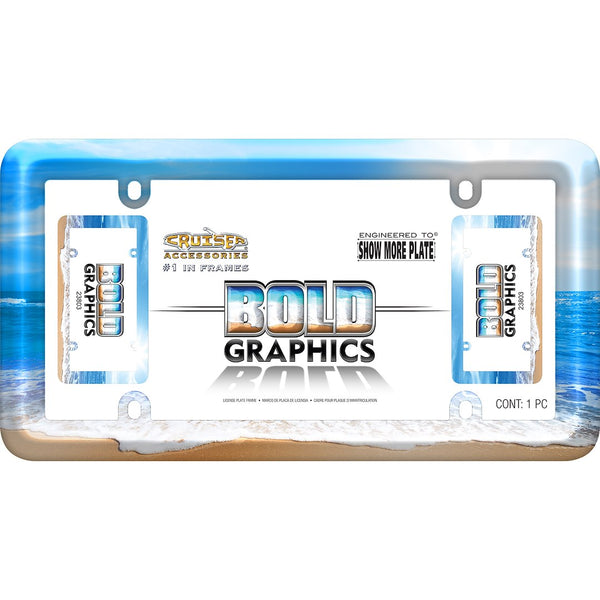 Cruiser Accessories Beach Design License Plate Frame (MPN: 23803)