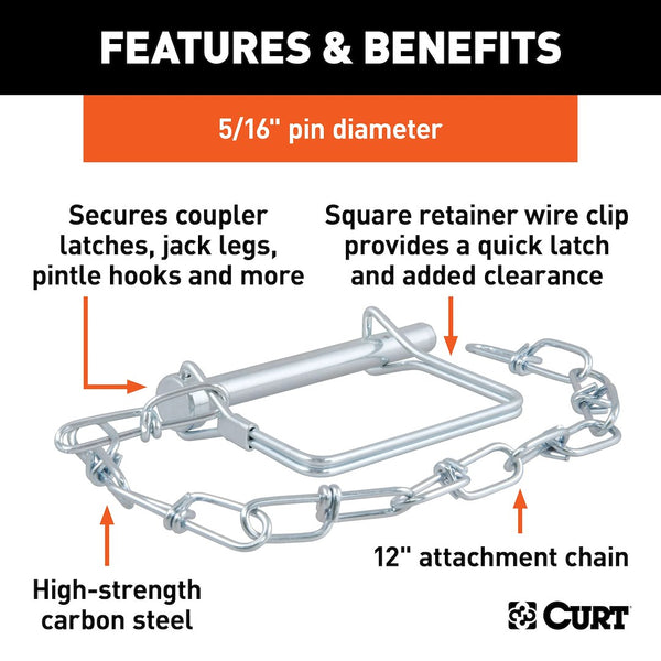 CURT Trailer Coupler Safety Pin Clip (MPN: 25035)