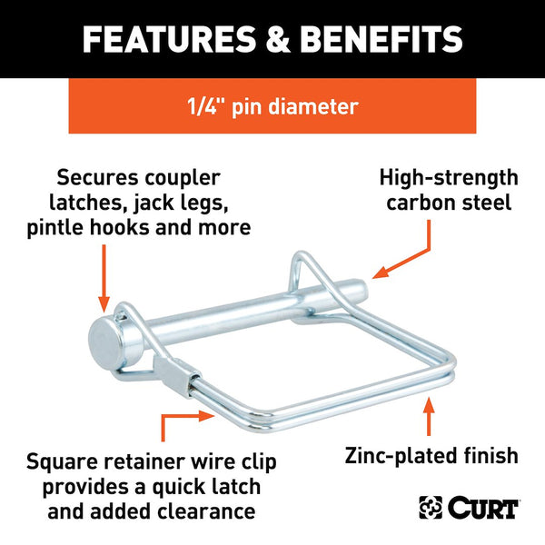 CURT Trailer Coupler Safety Pin Clip (MPN: 25081)