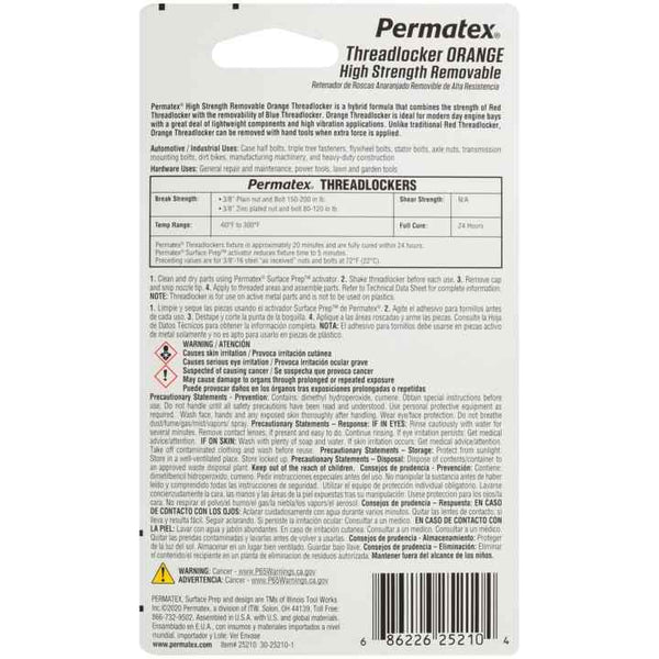 Permatex High Strength Removable Threadlocker (MPN: 25210)