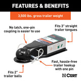 CURT QuickPin Trailer Coupler (MPN: 25472)