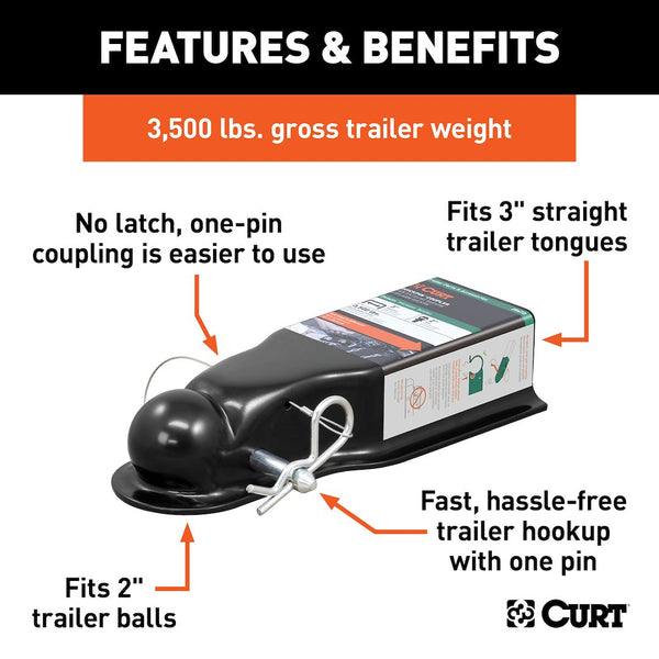 CURT QuickPin Trailer Coupler (MPN: 25472)