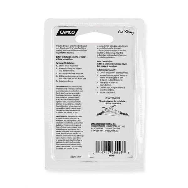 Camco RV T Level (MPN: 25543)