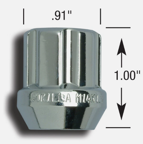 Gorilla Small Diameter Duplex Open End Lug Nut (MPN: 26048SD)