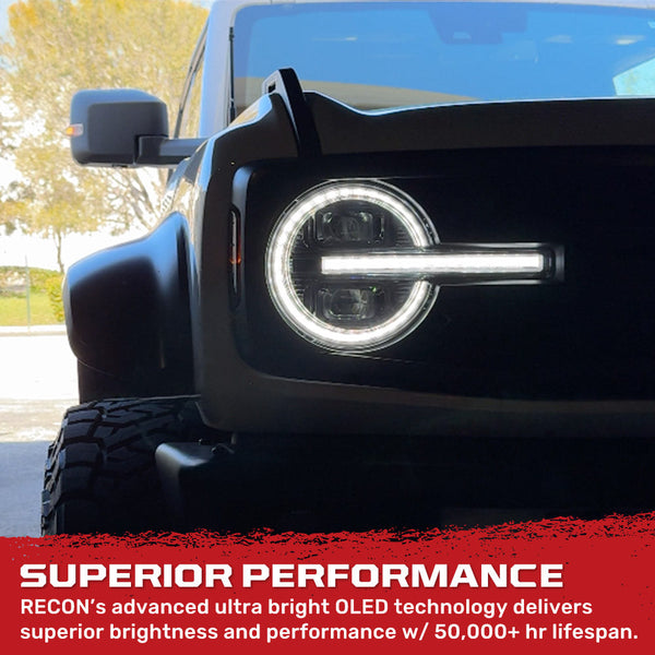 Recon Ultra High Power LED Projector Headlights (MPN: 264479BKWH)